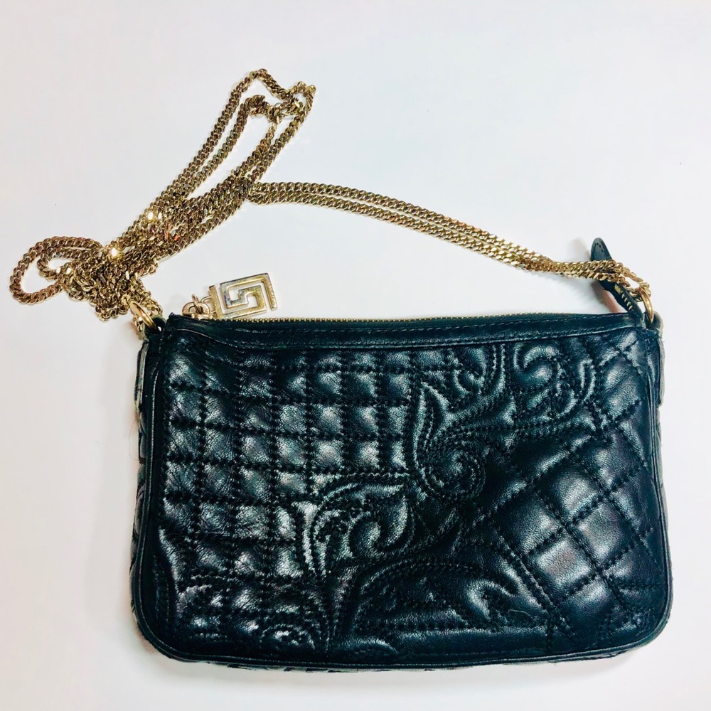 VERSACE Quilt Soft Leather Chain Crossbody